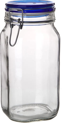 Hermetická skleněná dóza s patentním uzávěrem 1,5 l FIDO Blue