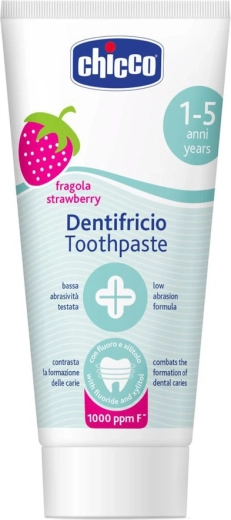 Chicco dětská zubní pasta jahoda s fluoridem 50 ml (1–5 let)