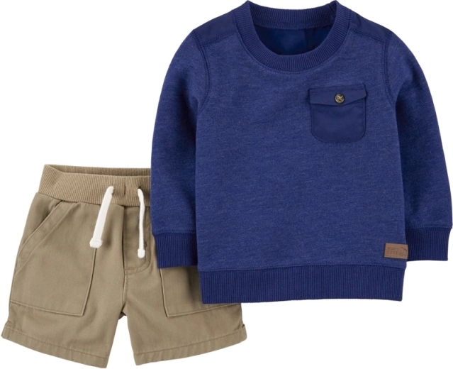 Carter's 2dílný set svetru a kraťasů pro chlapce blue, 6 měsíců