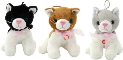 Kočka plyš se zvukem 17cm asst různé barvy 0m+