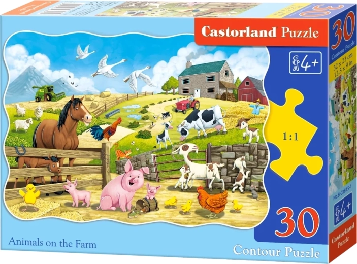 Puzzle Zvířátka na farmě 30 dílků CASTORLAND