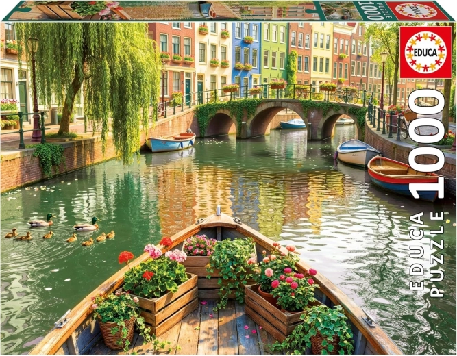 Educa puzzle Plavba lodí po Amsterdamu 1000 dílků
