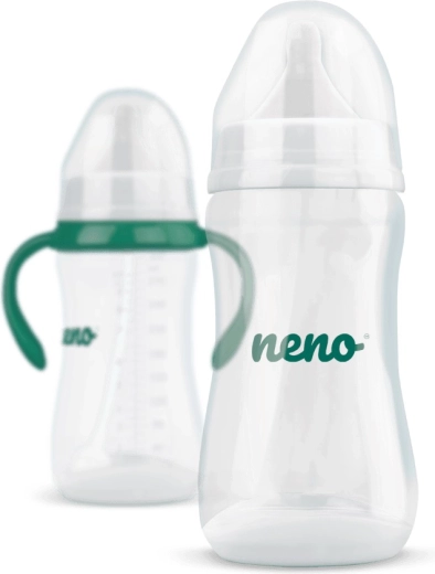 Neno kojenecká láhev antikoliková 300 ml, 6m+ se slámkou a rukojetí
