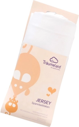 Träumeland napínací jersey prostěradlo do ohrádky 100 × 100 cm bílé
