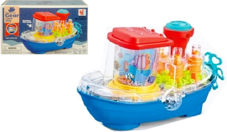 Hračka loď se světly, melodiemi a otočným komínem – páté kolo