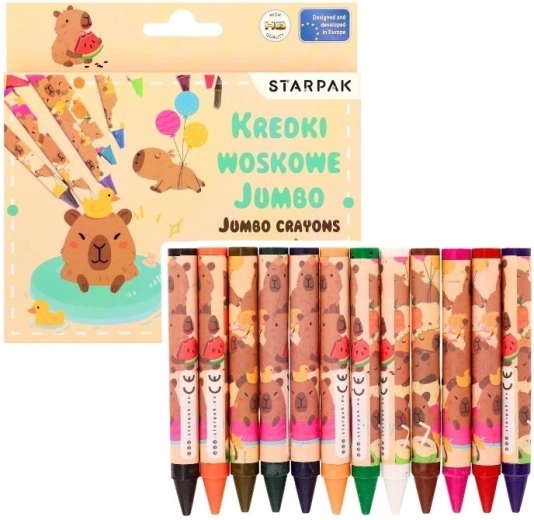 Voskovky Jumbo Kapibara 12 barev