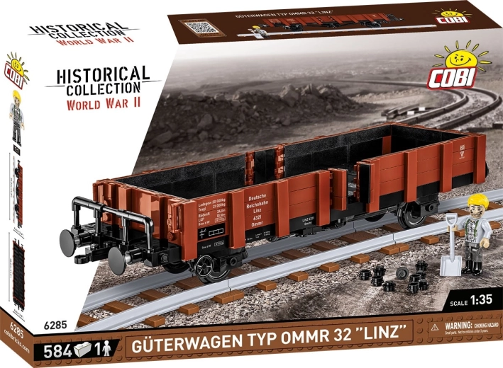 COBI historická kolekce WWII nákladní vagón Güterwagen typ OMMR 32 Linz 1:35