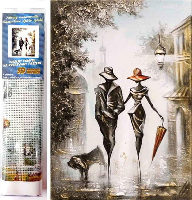 Diamantové malování Romantická procházka 30x40 cm