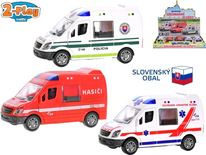 2-Play Traffic záchranářské autíčko na setrvačník 12 cm (1:32)