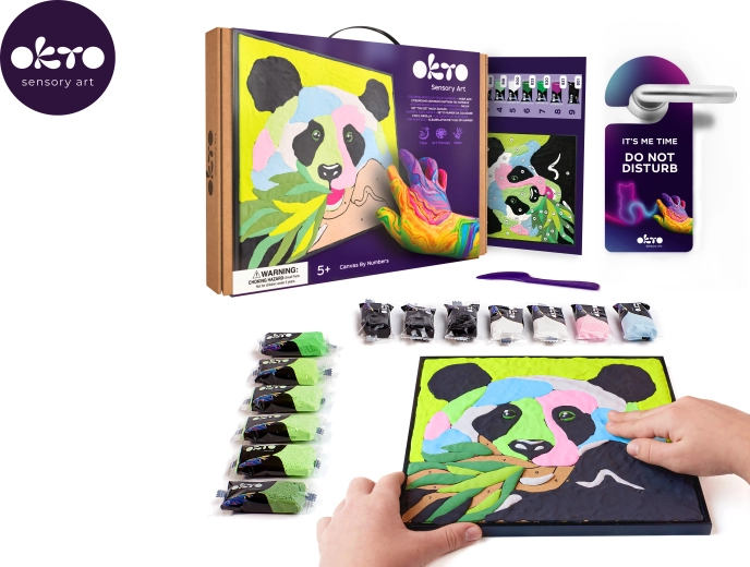 OKTO Panda výtvarná sada malování na plátno 30x30 cm
