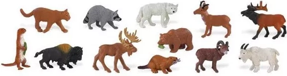 Safari Ltd zvířata severní ameriky – sada 48 miniatur