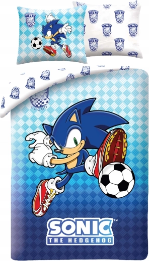Dětské povlečení Sonic Football z mikrovlákna modré