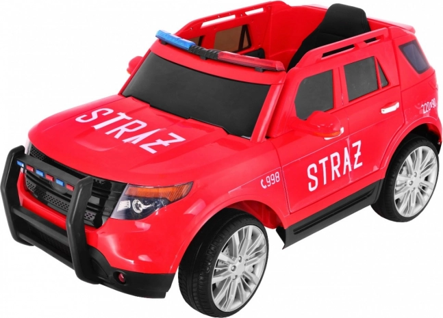 Dětské elektrické SUV hasičů s majáky, sirénami a dálkovým ovladačem