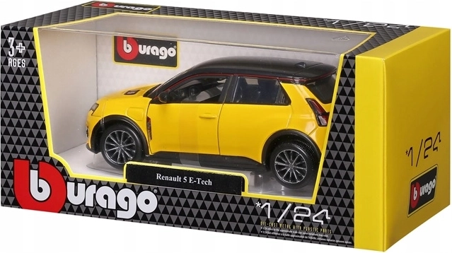 Bburago Renault 5 E‑Tech electric 1:24 žlutý kovový model