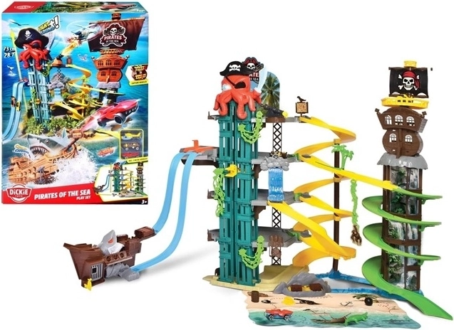 Dickie Toys piráti na moři – vícepatrové parkoviště