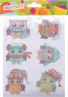 Kreativní set diamond nálepky sovy