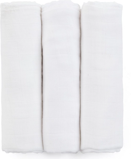 Bambusové mušelínové pleny PETITE&MARS Moussy Total White 68 × 68 cm (3 ks)