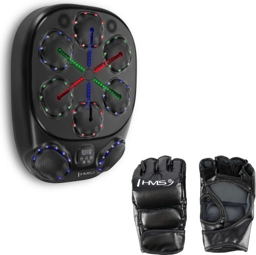 Elektronický boxerský terč s LED, Bluetooth a rukavicemi HMS TB10