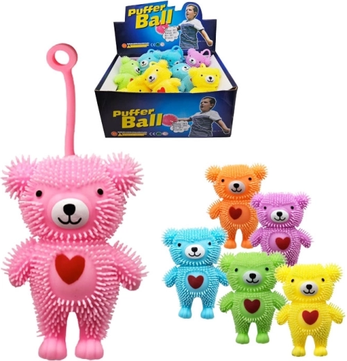 Mačkací medvídek se srdíčkem se světlem