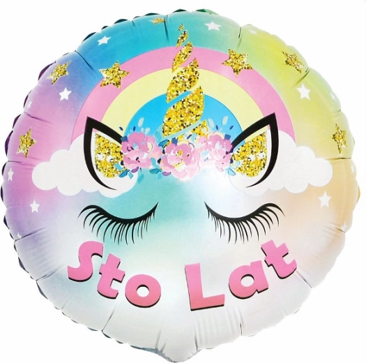 Fóliový balón pastelový Jednorožec – Všechno nejlepší