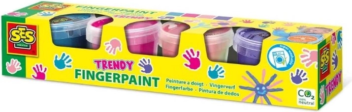 SES Creative prstové barvy – sada 4 módních barev (4×110 ml)