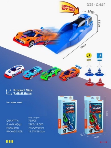 Vystřelovací set kovových aut