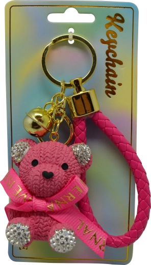 Klíčenka růžový medvídek