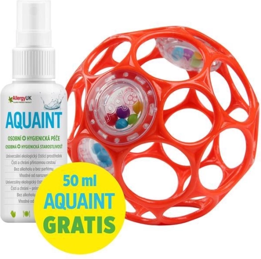 Oball chrastící míček 10 cm oranžový + čisticí voda Aquaint 50 ml