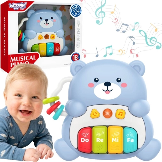 Woopie baby interaktivní hudební plyšový medvídek s piánkem