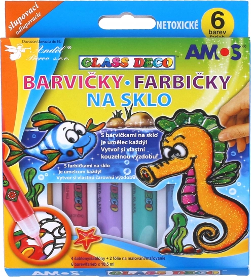 Barvy na sklo – sada 6 ks (10,5 ml)