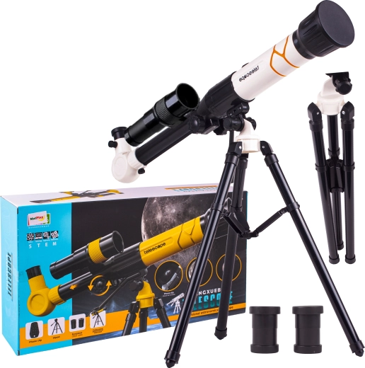 Astronomický teleskop pro začátečníky s trojnožkou a okuláry