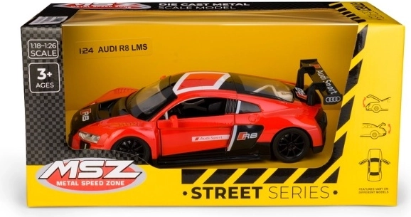 Sběratelský model Audi R8 LMS v měřítku 1:24 červený