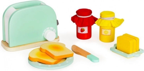 Dřevěný topinkovač se snídaňovou sadou