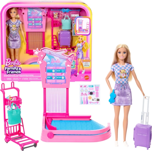 Barbie letiště – odbavení a výdej zavazadel herní set s panenkou a doplňky