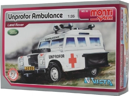 Stavebnice Monti System UNPROFOR Ambulance Land Rover 1:35