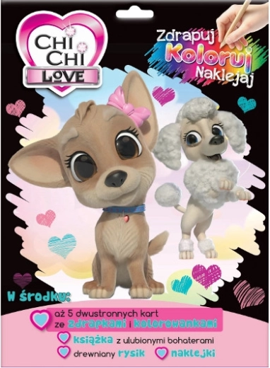 Chi Chi Love – set pro škrábání, vybarvování a samolepky