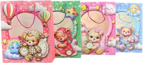 Dárková taška s motivem medvídků 26 × 32 × 10 cm