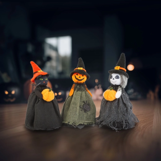 Halloweenská dekorace čarodějnice, 21 cm - 1 kus
