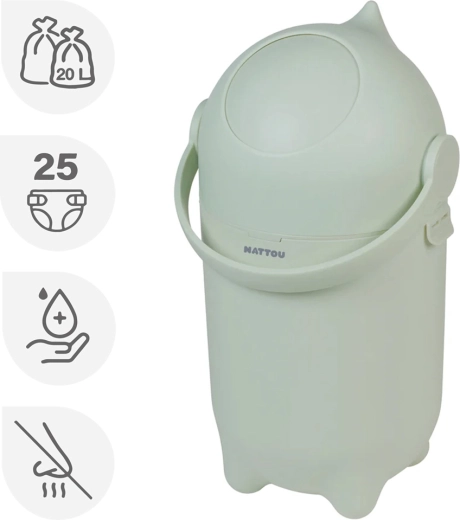 Nattou koš na pleny Dropy green 20 l