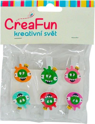 Barevné svorky ve tvaru ptáčka, 6 ks