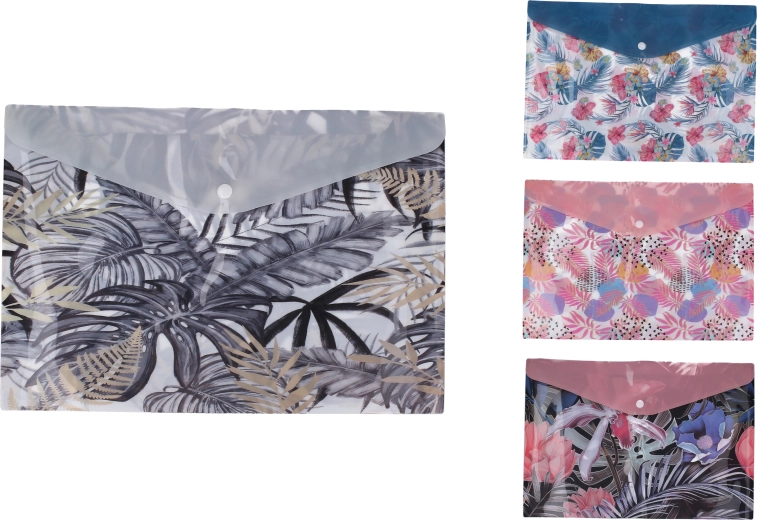 Složka s drukem 32 × 25 cm – mix květinových motivů