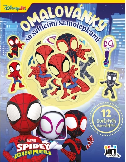 Omalovánky se svítícími samolepkami Spidey