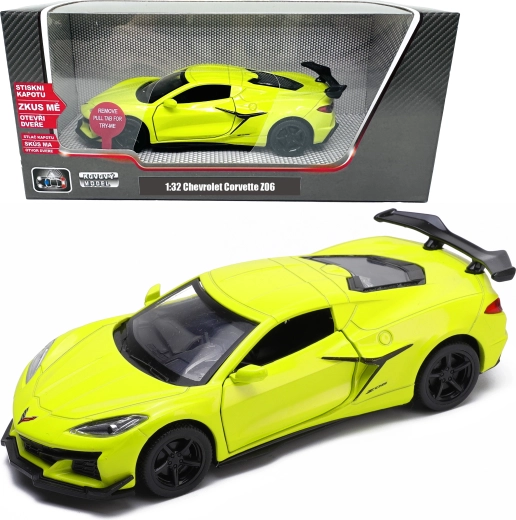 Kovový model Chevrolet Corvette C8 Z06 se světlem a zvukem 1:32
