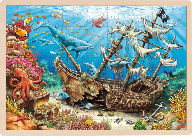 Vkládací dřevěné puzzle potopená loď Santa Elena - 1 kus