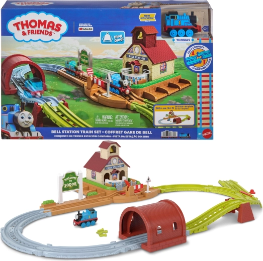 Fisher-Price Thomas & Friends sada kolejí se stanicí Dzwonkowo a lokomotivou Tomáš