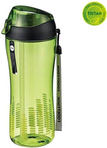 Sportovní láhev s lock víčkem 550 ml se silikonovým brčkem – zelená