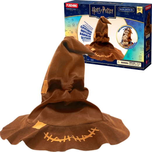 Puremind Harry Potter dřevěné 3D puzzle moudrý klobouk s ozvučením