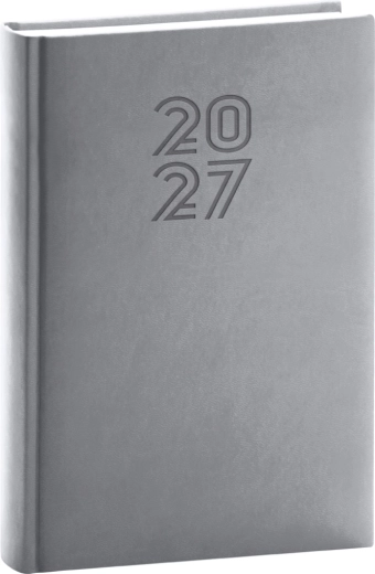 Notique denní diář Aprint 2027 šedý 15 × 21 cm