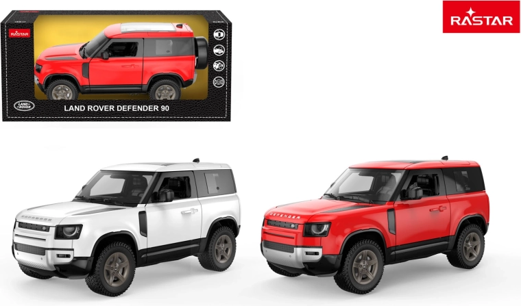 Kovový model auta Land Rover Defender 90 1:24 Rastar bílý