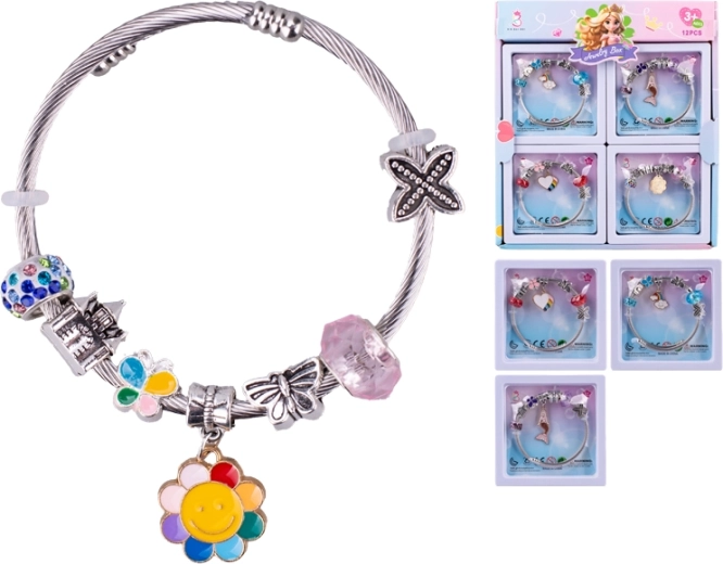 Dětský náramek s medailonkem – srdíčko, mořská víla, sluníčko, mráček